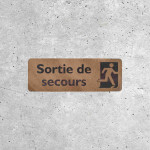 Plaque en Bois - Sortie de Secours