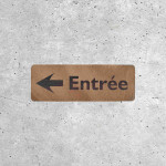 Wooden Entry Sign with Left Arrow