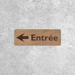 Wooden Entry Sign with Left Arrow