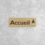 Welcome Wooden Sign with Reception Icon