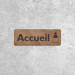 Welcome Wooden Sign with Reception Icon
