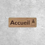 Welcome Wooden Sign with Reception Icon