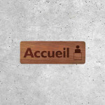 Welcome Wooden Sign with Reception Icon