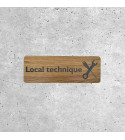 Plaque Signalétique en Bois - Local Technique