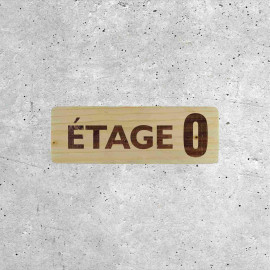 Panneau en Bois Étage 0 - Indicateur d&#039;Étage