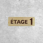 Panneau en Bois Étage 1 - Indicateur d'Étage