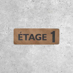 Panneau en Bois Étage 1 - Indicateur d'Étage