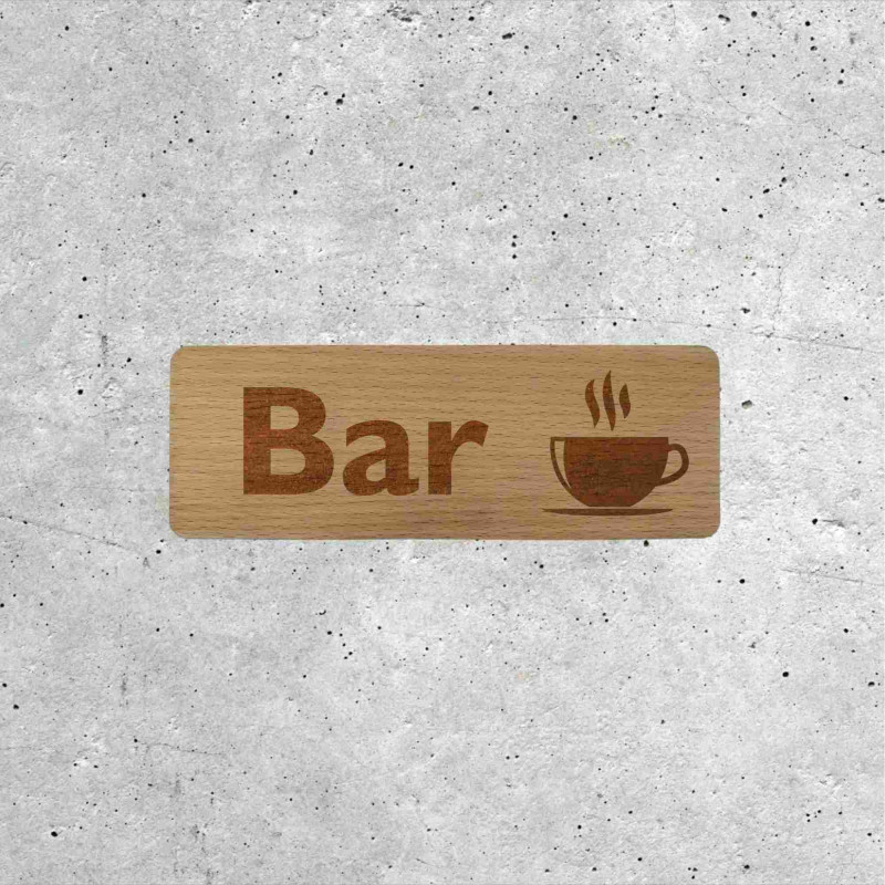 Wooden Bar Sign - Coffee Cup Signage