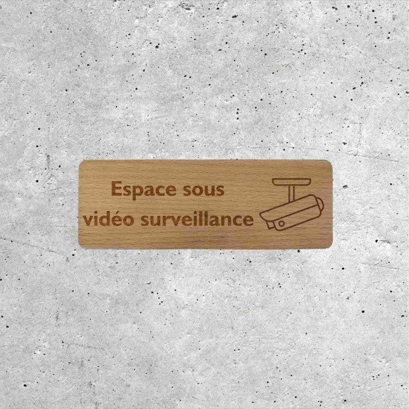 Plaque de Signalisation Espace sous Vidéo Surveillance - Panneau Sécurité
