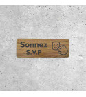 Panneau Bois Sonnez S.V.P pour Entrée