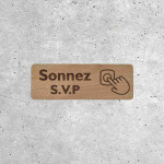 Panneau Bois Sonnez S.V.P pour Entrée