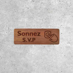 Panneau Bois Sonnez S.V.P pour Entrée