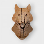 Tête de loup en bois 39 cm