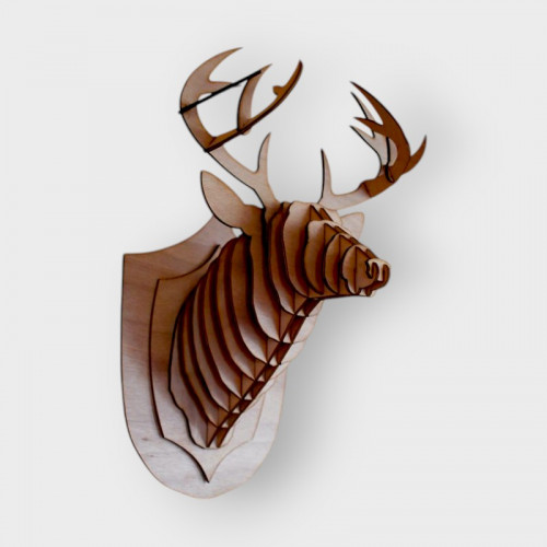 Tête de cerf en bois 62 cm