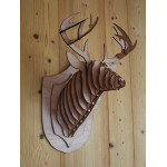 Tête de cerf en bois