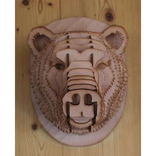 Tête d’ ours en bois 30cm