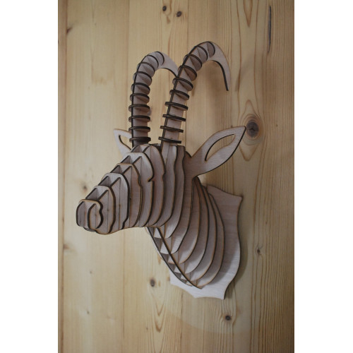Tête de chamois en bois 38cm