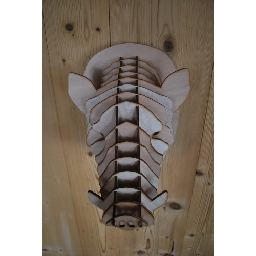 Tête de sanglier en bois 45cm