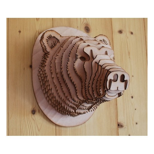Tête d’ ours en bois 48 cm
